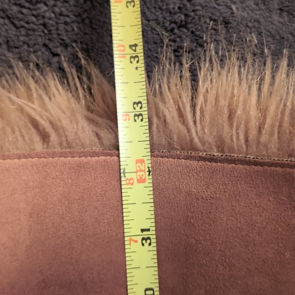 Novelti| Tan Brown Camel Toned Faux Fur Afghan Coat Button Up with Pockets - Picture 10 of 16